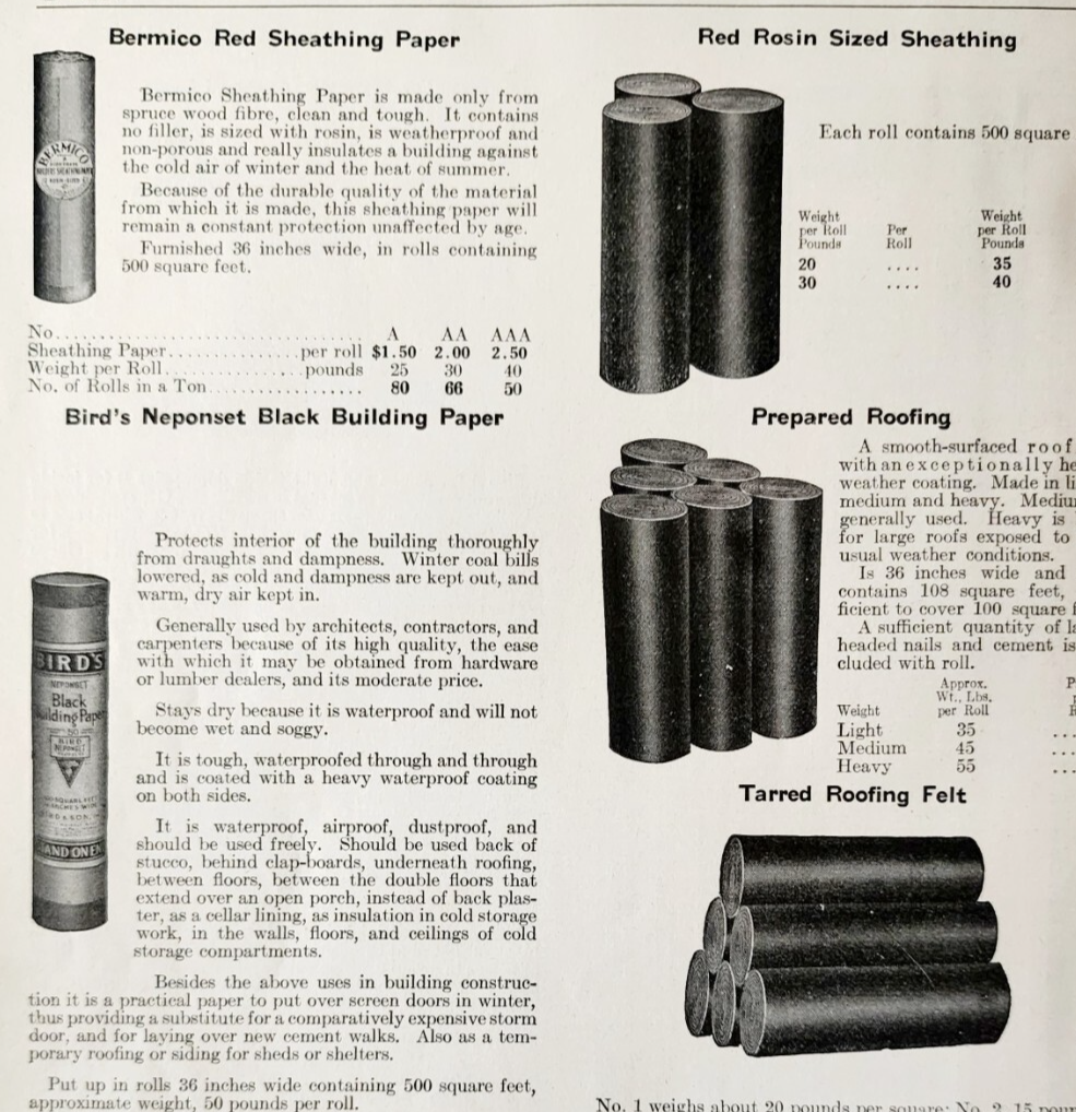 1922 Roofing Paper Sheathing Felt Advertisement NT Bushnell Catalogue DWF19 - $24.99