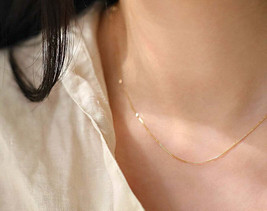14ct Solid Gold Fine Wheat Chain Necklace customise, Dainty, 14K Au585 - £109.82 GBP