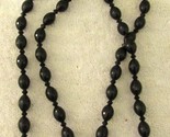 Antique Victorian West German 19&quot; Double Strand Mourning Necklace - $98.01