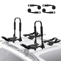 VEVOR Kayak Roof Rack 2 Pairs J-Bar, Soft Roof Rack Quick Folding, Top Mount Tie - £115.74 GBP