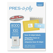 30640 80-Pc. 100-Sheet 0.5X1.75 Printer Labels - White New - £26.65 GBP