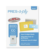 30640 80-Pc. 100-Sheet 0.5X1.75 Printer Labels - White New - £26.74 GBP