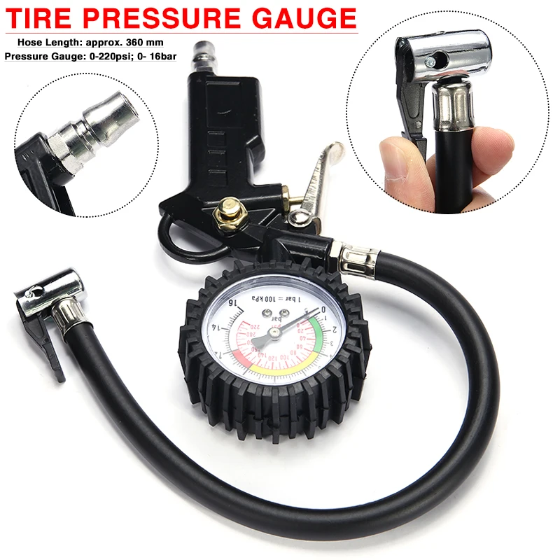 New Auto Car Bike Tyre Air Pressure Gauge Tire Inflator Tire Pressure Pn... - $220.84