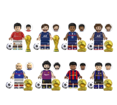 8 Pcs Popular Soccer Player Stars Minifigure Building Buy Minifigures On... - $19.99