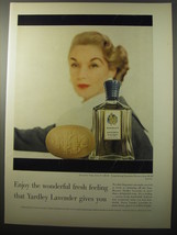 1955 Yardley Lavender Perfume Ad - Enjoy the wonderful fresh feeling - $18.49