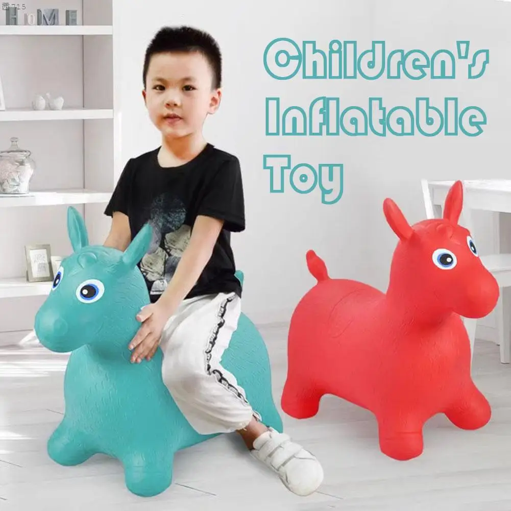 1Pc Kids Animal Inflatable Bouncy Horse Reusable Soft Play Toys Horse Children - £26.76 GBP