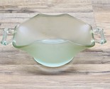 Vintage Frosted Jadite Green Glass Decorative Bowl Candy Dish - Unusual ... - £14.66 GBP