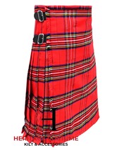 Scottish Traditional Royal Stewart Tartan 8 Yard Kilt For Men&#39;s Custom Size Kilt - £54.29 GBP+