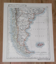 1907 Original Antique Map Argentina Chile Falklands Buenos Aires Rio De Janeiro - £14.66 GBP