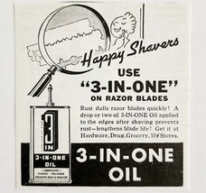 1941 3 In 1 Oil For Shaving Razors Advertisement Metal Lubricant Vintage... - $378.90 MXN