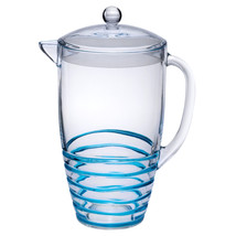 2.5 Quart Clear and Blue Swirl Acrylic Pitcher - £35.53 GBP