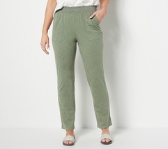 Candace Cameron Bure Sunkissed Regular Smocked Pant Olive Ash, Small - £15.68 GBP