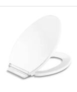 KOHLER Highline Quiet-Close Elongated Closed Front Toilet Seat in White ... - $49.93 CAD