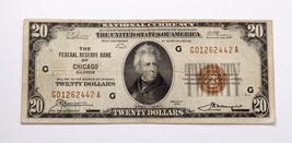 1929 $20 National Currency Chicago Note Fine Condition FR #1870-G - £66.18 GBP