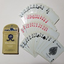 Vtg Blue Ribbon 323 Rosette U.S. Playing Card Linen Finish Complete Deck - $18.69