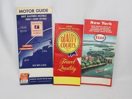 3 1950s Vintage Maps Directories Emmons Walker Best Eastern Motels, Esso NY Map - £19.84 GBP