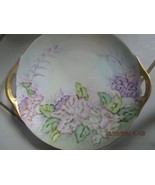 ANTIQUE GERMAN ROUND TRAY ORCHIDS AND GOLD 10&quot; signed Dismon [DL57] - $1,411.25 MXN