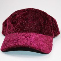 David And Young Maroon Flower And Leaves Ball Cap Hat Women&#39;s Adjustable Strap - £9.69 GBP