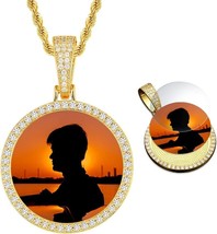 Personalized Picture Necklace Blank Diamond Pendant Custom (Photos not included) - £13.22 GBP