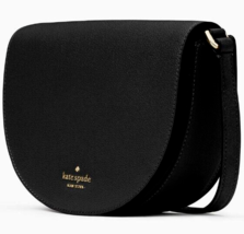 Kate Spade Luna Crescent Crossbody Bag Black Leather Purse K8146 NWT $329 Retail - £86.02 GBP