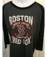 Boston Red Sox Mens World Series Champions 3/4 Sleeve Tri-Blend T-Shirt-... - £13.53 GBP