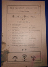 Vintage Old Burger Weeshuis Haersma-Dag 1903 Program - $6.99