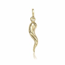 14k Yellow Gold Over Twisted Italian Horn Cornicello Charm Pendant - £32.68 GBP