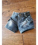 Build A Bear Denim Black Blue Cargo Pockets JeanShorts Skater VTG - $161.75 MXN