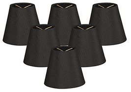 Royal Designs 6&quot; Hardback Empire Black Chandelier Lamp Shade, Set of 6, 3 x 6 x  - £47.91 GBP