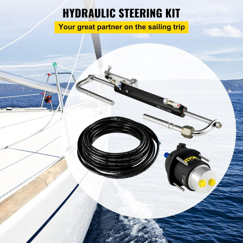 VEVOR Hydraulic Steering Kit 90HP Hydraulic Outboard Steering Kit with Helm Pump Item image 2
