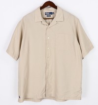 Polo Ralph Lauren Caldwell Camp Shirt Mens XL Beige Button Up Loop Colla... - £41.53 GBP