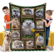 Hedgehog Gifts Blanket For Kids, Soft Cozy Warm Flannel Throw Blanket For Boys G - £34.36 GBP