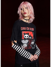 Skelanimals Diego Goth Emo Punk Stripe Oversized Long-Sleeve T-Shirt S - £54.75 GBP