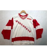Wisconsin Badgers Hockey Jersey Vintage CCM Maska USA WCHA Mens Small/Me... - $900.20 MXN