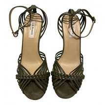 L.K. Bennett Olive Green Leather Strappy Sandals Shoe Size 40.5 US 9.5 NWOB - £135.92 GBP