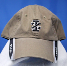 Unisex IZOD Tan Baseball Hat Cap Black Embroidered 100% Cotton One Size - $11.22