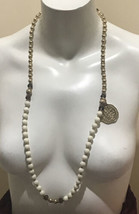 Premier Designs Gold &Tone Faux Marble & Quartz Filigree Bead Necklace 34”LONG - $25.00