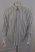 Haggar Men&#39;s Fade Resistant Extra Large Cotton Blue / Green Striped Dres... - $9.89