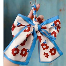 Coquette Blue Floral Scarf Bow Purse Charm - $278.01 MXN