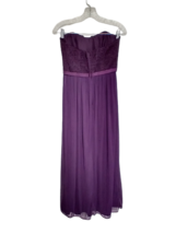 Davids Bridal Strapless Long Gown Empire Waist Purple Womens 4 - £31.88 GBP