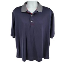 FootJoy Golf Men’s Navy Blue Embroidered Logo Nylon Polo Shirt Size XL - £23.70 GBP