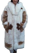 Alpakaandmore Women Baby Alpaca Fur Coat White Brown (Medium) - £1,471.91 GBP