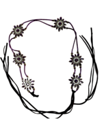 Beaded Brown Floral Women&#39;s Corded Belt - $17.82