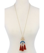 Half circle metal tassel pendant necklace - $11.00