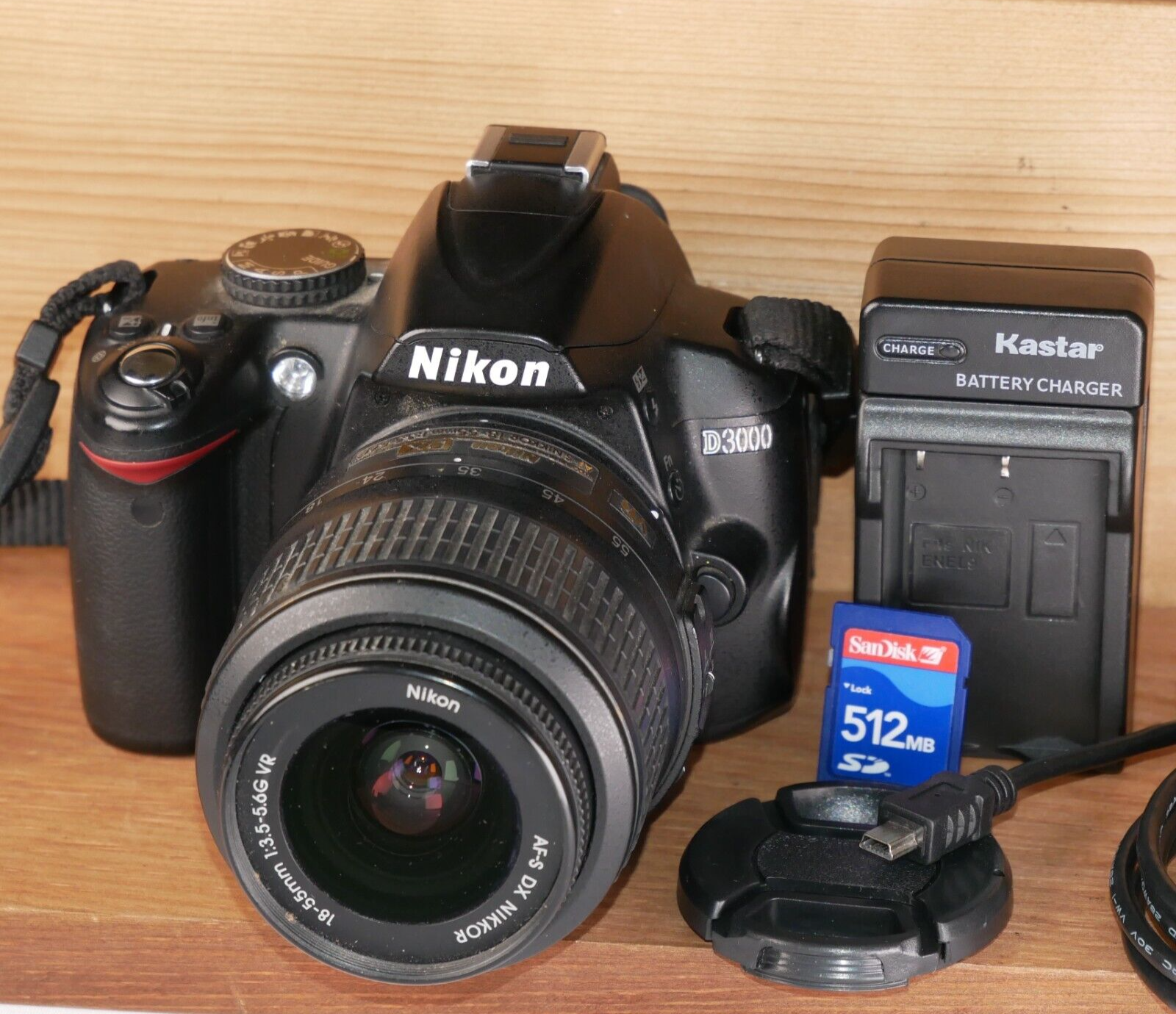 Nikon D3000 10MP DSLR Camera Kit W 18-55mm VR lens *Shutter 6,790* GOOD/TESTED - $148.45