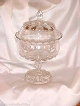 Westmoreland Glass EAPG Teardrop Crystal Round Wedding Covered Compote - £117.56 GBP