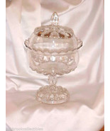 Westmoreland Glass EAPG Teardrop Crystal Round Wedding Covered Compote - £119.50 GBP