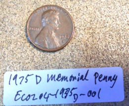 1975 D Lincoln Memorial Penny Filled Mint Mark Error; Vintage Old Coin Money - £3.15 GBP