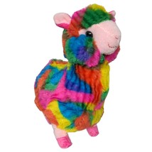Kellytoy Rainbow Tie Dye Multicolor Llama Plush Stuffed Animal 2016 10.75&quot; - £21.90 GBP