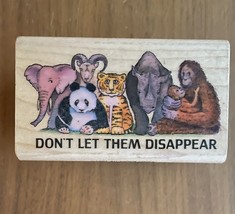 Animals Don&#39;t Let Them Disappear Rubber Stamp - £7.86 GBP